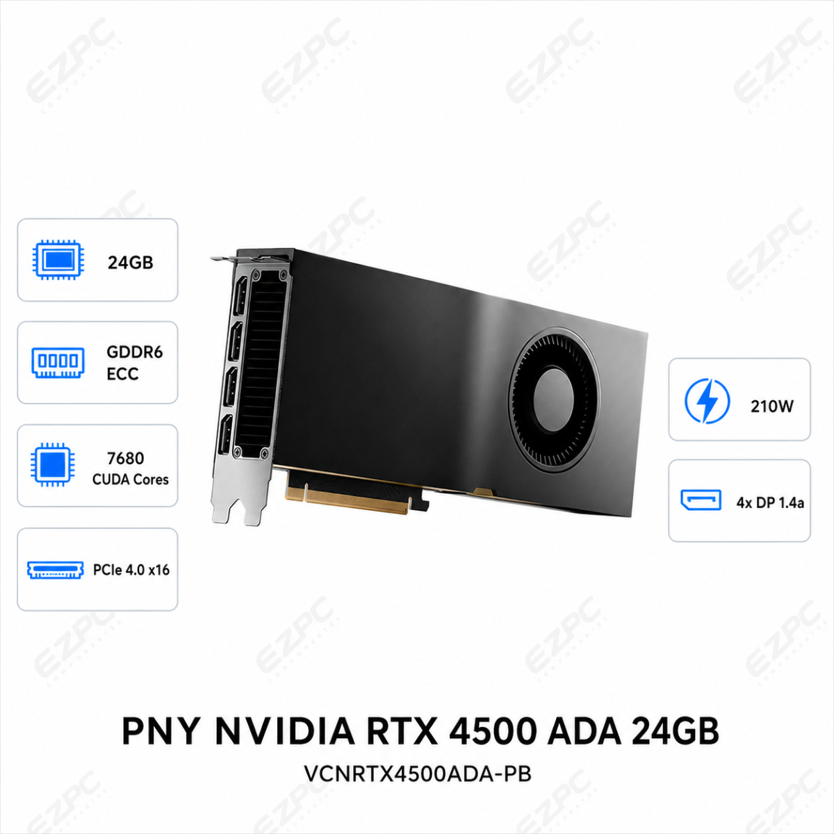 PNY NVIDIA QUADRO RTX 4500 ADA 24GB GDDR6 192BITS (VCNRTX4500ADA-PB)
