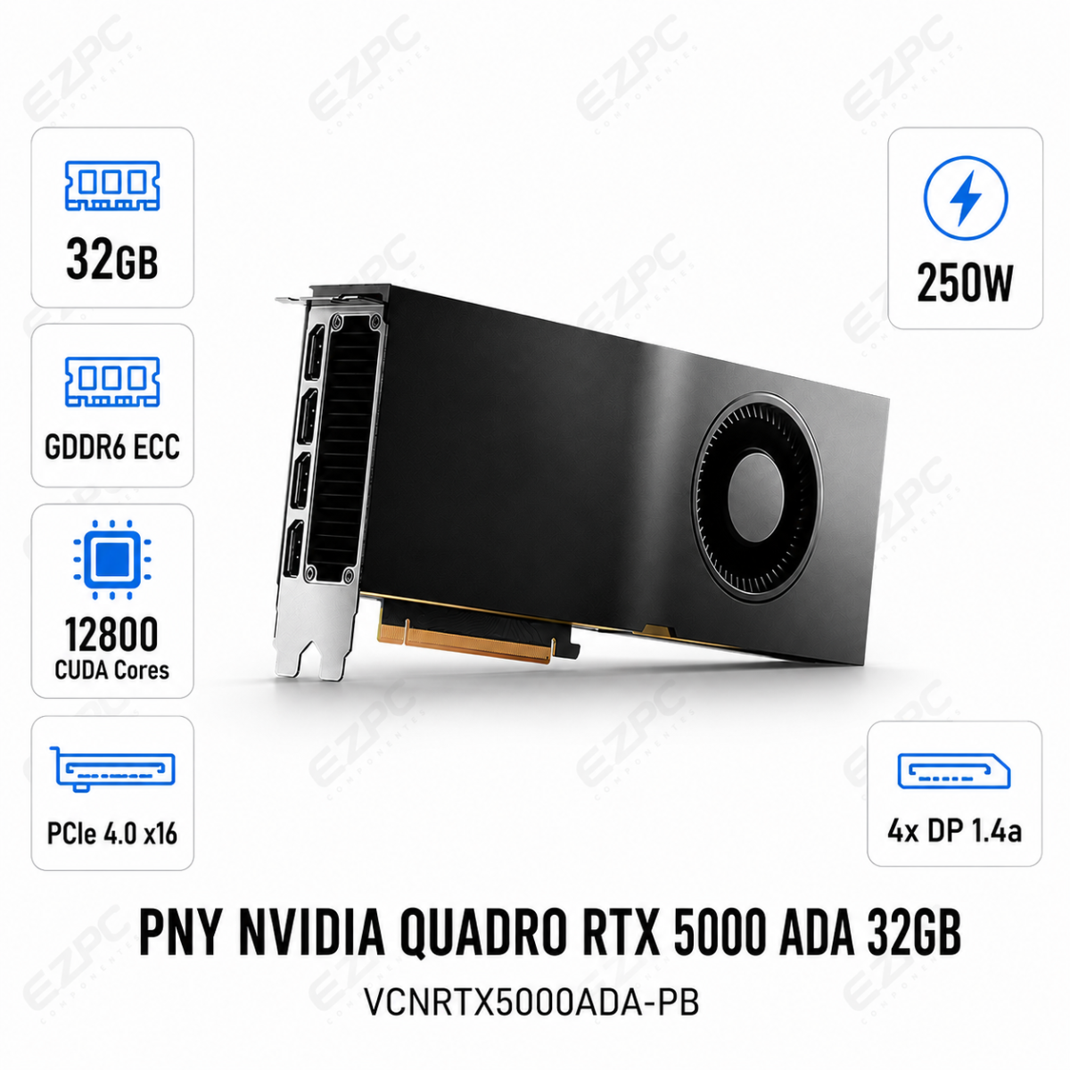 PNY NVIDIA QUADRO RTX 5000 ADA 32GB GDDR6 256BITS (VCNRTX5000ADA-PB)