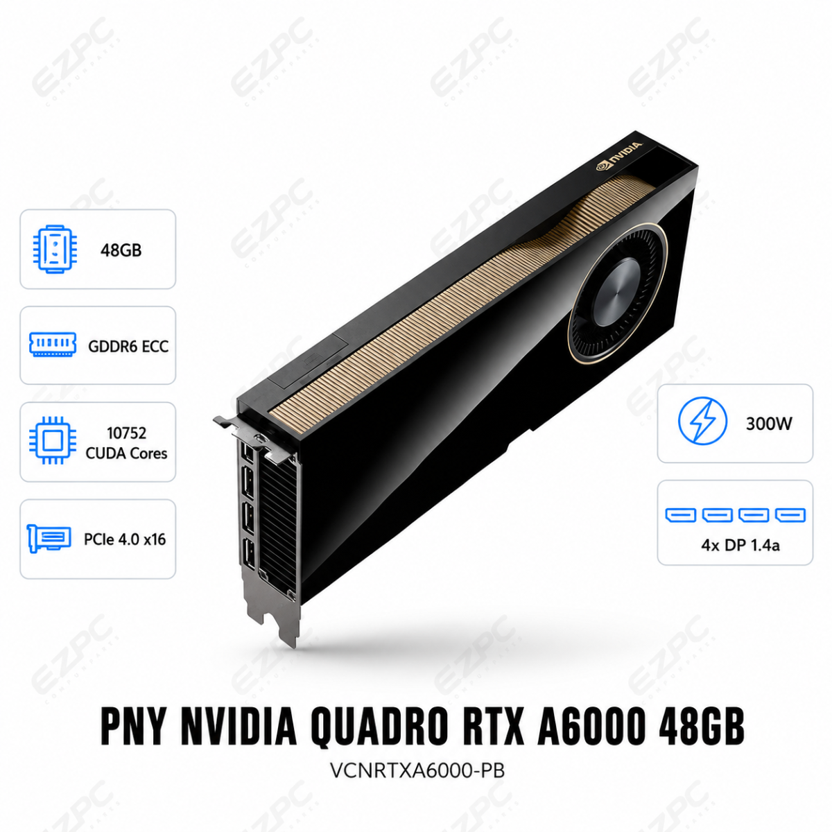 PNY NVIDIA QUADRO RTX A6000 48GB GDDR6 384BITS (VCNRTXA6000-PB)