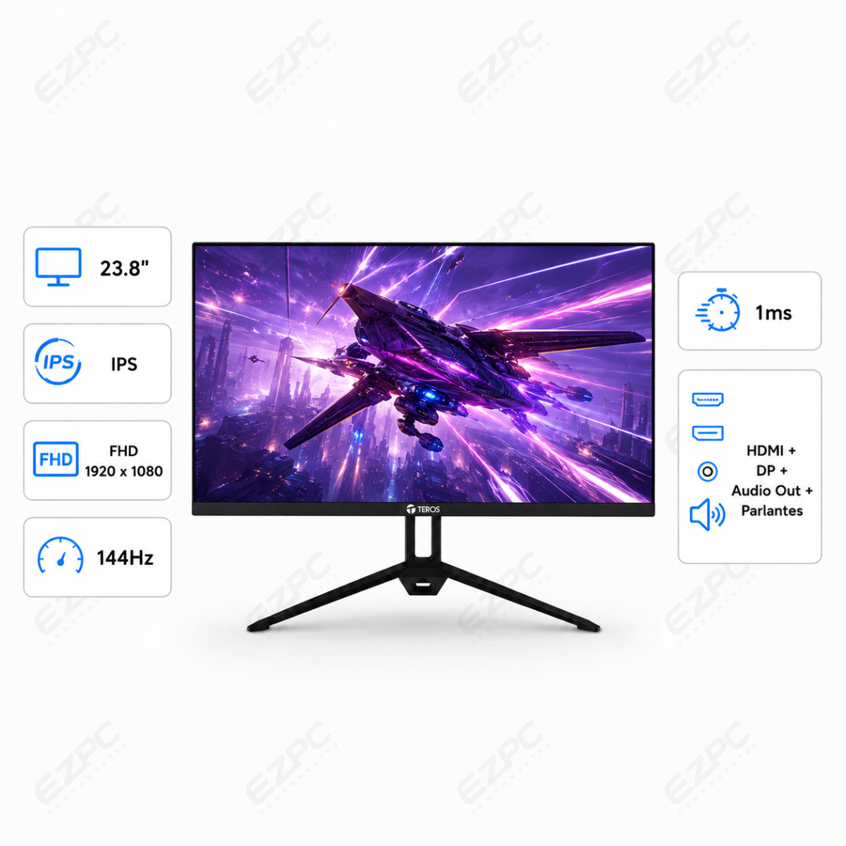 Monitor Teros 24″ IPS, FHD, 144Hz, 1ms, FreeSync (TE-2417S)