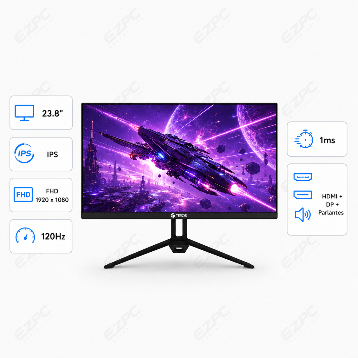 MONITOR TEROS 23.8″ LED IPS TE-2415S 120Hz 1MS FHD