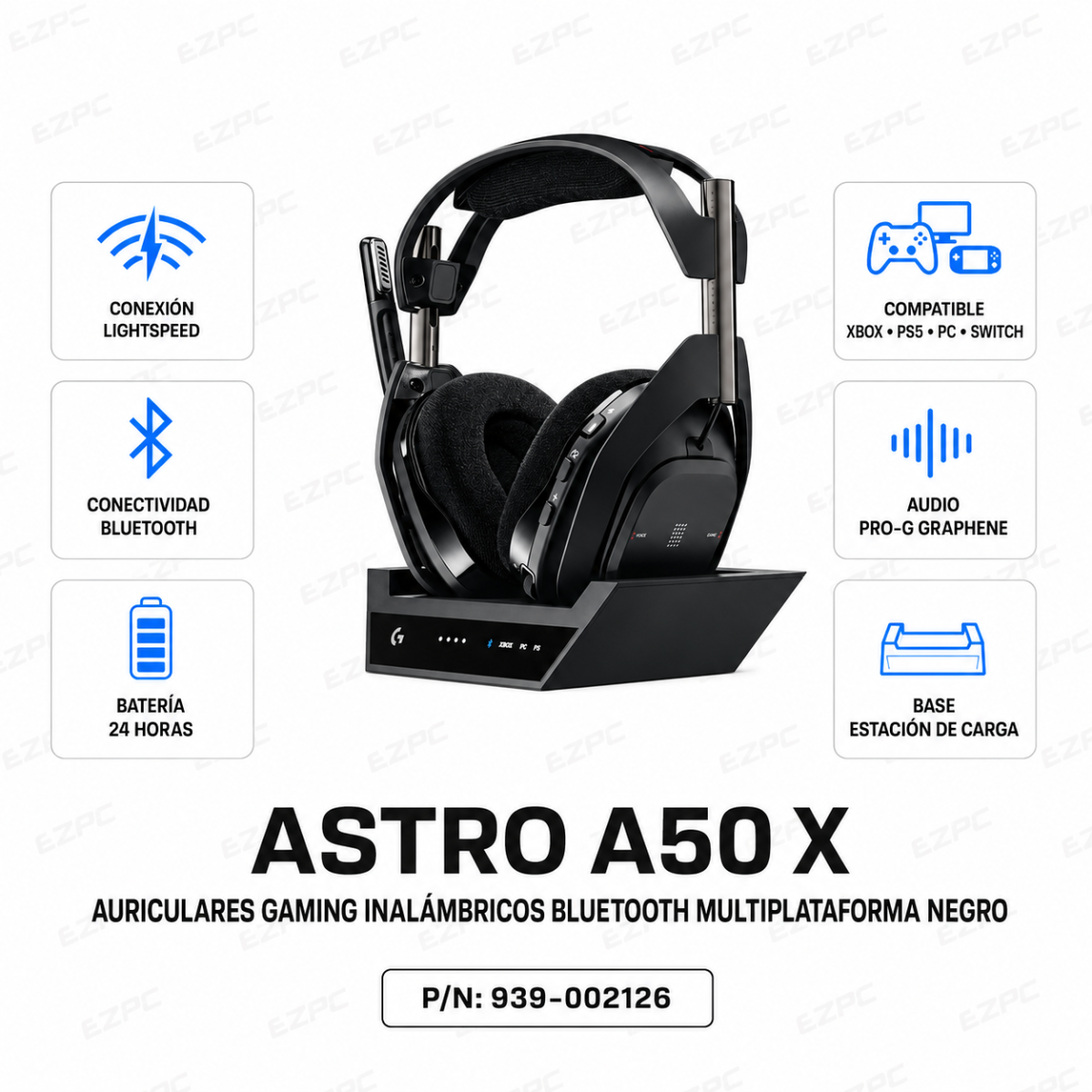 Astro A50 X Auriculares Gaming Inalámbricos Bluetooth Multiplataforma Negro