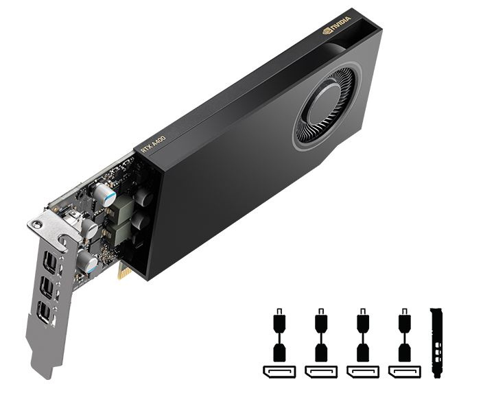 PNY NVIDIA QUADRO RTX A400 4GB GDDR6 64BITS 4xDP (VCNRTXA400ATX-PB)